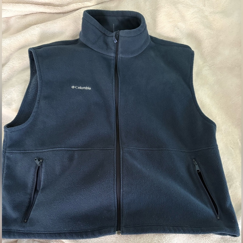 Columbia Dark Navy Full-Zip Fleece Vest